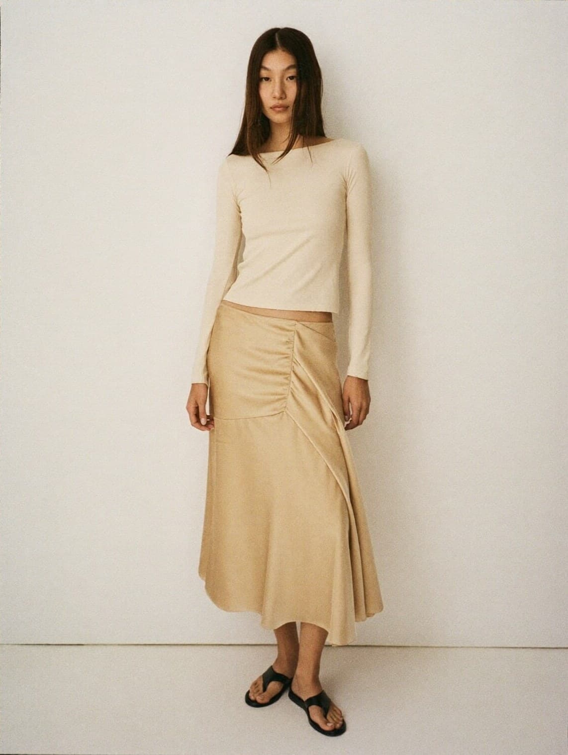 Fleur Satin Midi Skirt
